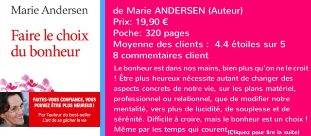 Le livre de la semaine #43: Faire le choix du bonheur de Marie Andersen